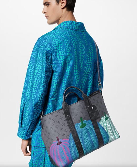 Model carrying a Louis Vuitton tote bag with colorful design in portfolio image