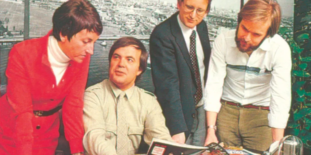 CLX team at its first international office in Hamburg, Germany, marking the start of European expansion in 1973.