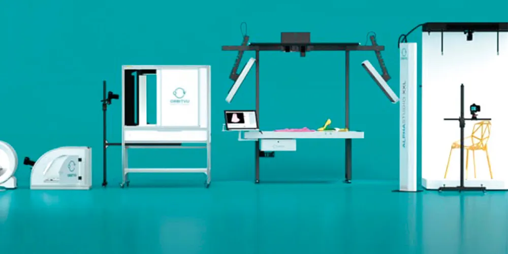 Automated photography machines in a studio setup, representing CLX’s investment in production automation in 2018.