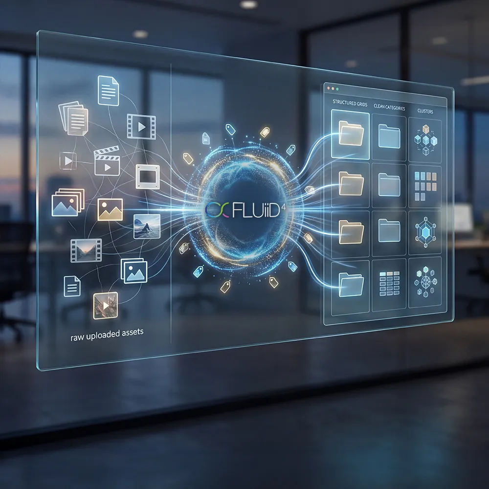 Digital Asset Management platform organizing metadata, categorizing files, and streamlining asset uploads