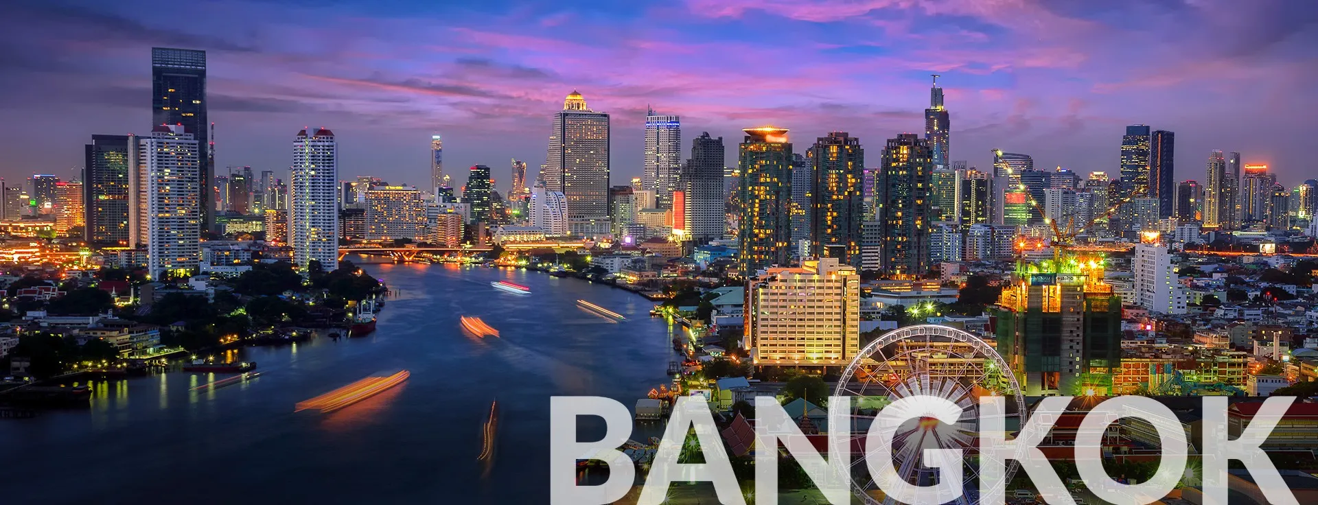 Bangkok skyline at dusk showcasing CLX's production site and global presence in Asia.